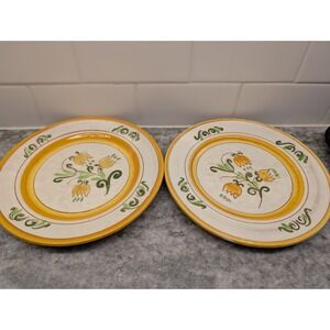Stangl tulip yellow set‎ of 2 salad plates